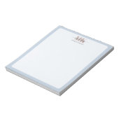Modert Mocha Mousse Monogram Staubblau Notizblock (Rotiert)