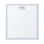Modert Mocha Mousse Monogram Staubblau Notizblock (Vorderseite)