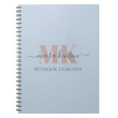 Modert Mocha Mousse Monogram Staubblau Notizblock (Vorderseite)