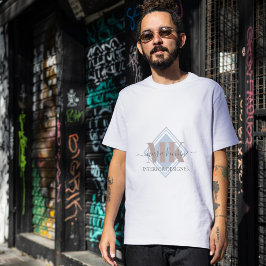 Modert Mocha Mousse Monogram Staubblau T-Shirt