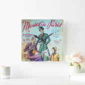 Modes De Paris. 2. Quadratische Wanduhr (Zuhause)