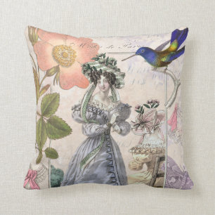Modes de Paris Biedermeier Damen mit Hüten Kissen