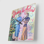 Modes De Paris. Quadratische Wanduhr (Winkel)