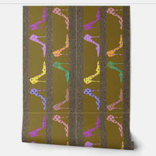Modeschuh-Wandschuhe Wallpaper Border BIB Brown Tapete
