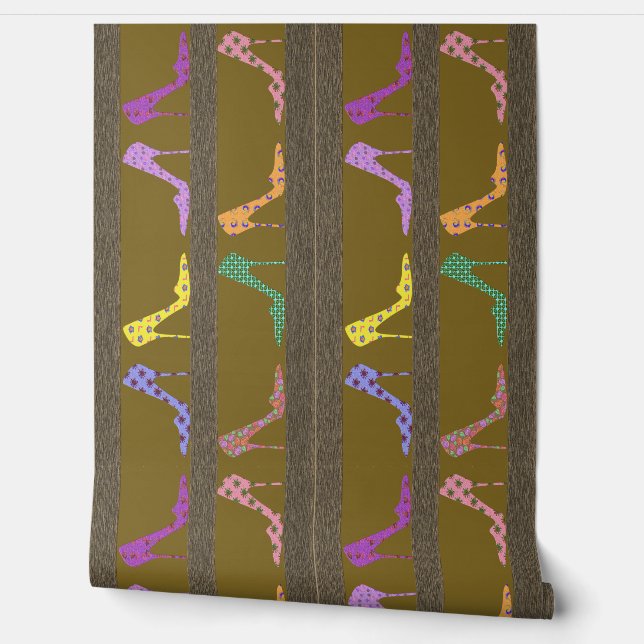 Modeschuh-Wandschuhe Wallpaper Border BIB Brown Tapete (Abrollen)