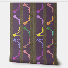 Modeschuhgehäuse Wallpaper Border LW Lila Tapete