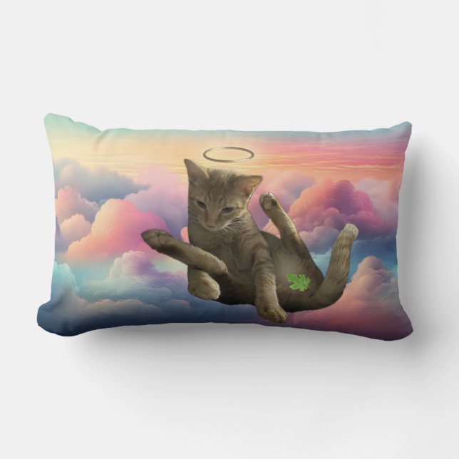Modest Angel Cat Pillow Lendenkissen (Vorderseite)