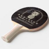 Modest Dark Stone Pineapple Wedding Arch & Name Tischtennis Schläger (Vorderseite)