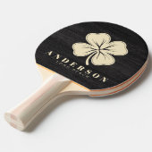 Modest Dark Wood Four Leaf Clover with Name Tischtennis Schläger (Vorderseite)