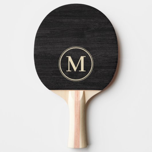 Modest Dark Wood Monogram Tischtennis Schläger (Vorderseite)