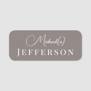 Modestil Driftwood Grau Elegant Handschriftlich Namensschild