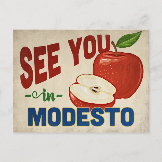 Modesto California Apple - Vintage Travel Postkarte (Vorderseite)