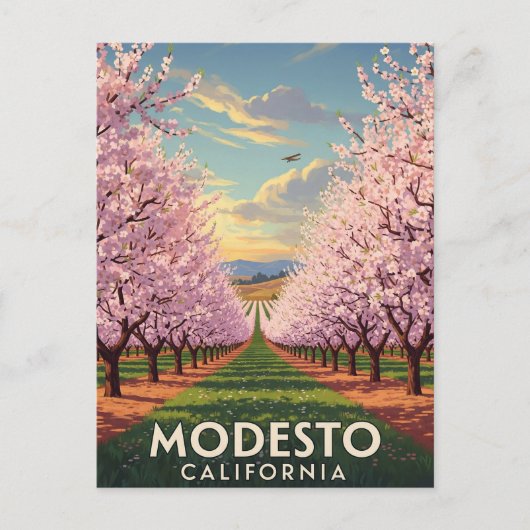 Modesto California Central Valley Postkarte (Vorderseite)