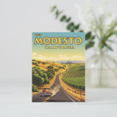 Modesto California Central Valley Postkarte (Stehend Vorderseite)