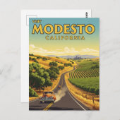 Modesto California Central Valley Postkarte (Vorne/Hinten)