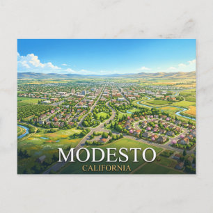 Modesto California Reise Stadtlandschaft im Tal Postkarte
