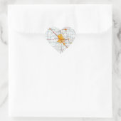 Modesto California Vintag Map Herz-Aufkleber (Tasche)