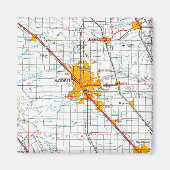 Modesto California Vintag Map Magnet (Vorne)