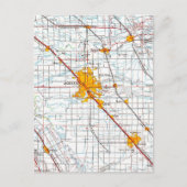 Modesto California Vintag Map Postkarte (Vorderseite)