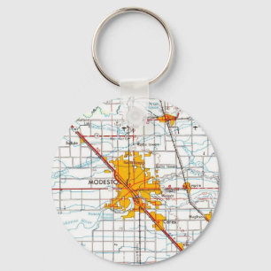 Modesto California Vintag Map Schlüsselanhänger