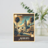 Modesto, Kalifornien | Vintage Postkarte (Stehend Vorderseite)