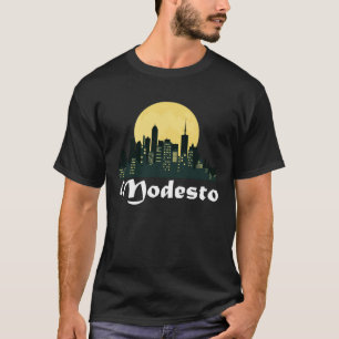 Modesto Skyline glühend Moon Modesto City Night T-Shirt