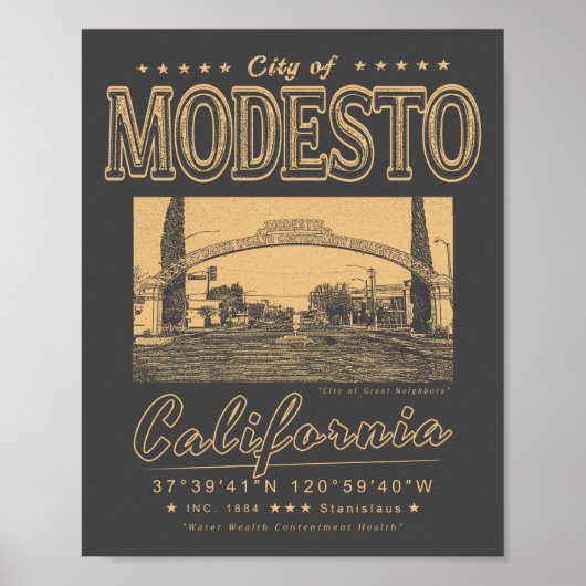 MODESTO STANISLAUS KALIFORNIEN - MODESTO ARCH POSTER (Vorne)