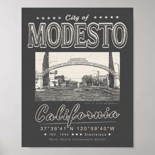 MODESTO STANISLAUS KALIFORNIEN - MODESTO ARCH POSTER (Vorne)