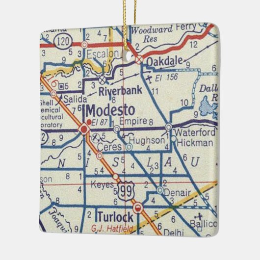 Modesto Vintage Karte Keramikornament (Links)