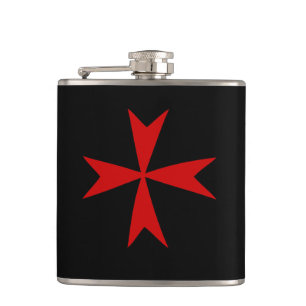 Modesymbol der Flagge des Roten Maltas und des Kre Flachmann