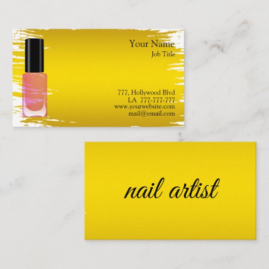 Modevorlage für Schönheitssalon oder Nagelkünstler Visitenkarte (Vorne/Hinten)