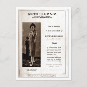 Modewerbung für Damen aus den 1920er Jahren: Golfb Postkarte