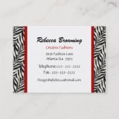 Modezebra-Druck-Visitenkarte Visitenkarte (Rückseite)