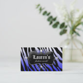 Modezebra-Schmuck-modernes Blau Visitenkarte (Stehend Vorderseite)