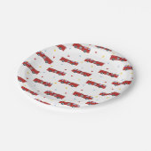 Modfiretruck-Party-Muster Pappteller (Schrägansicht)