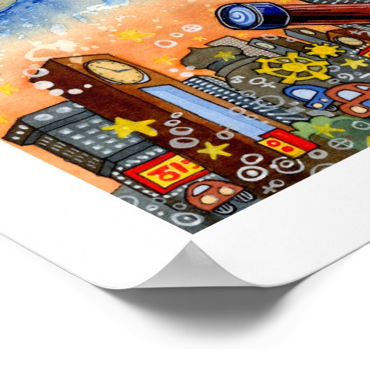 Modge City - Clocklands - 12 x 10 Poster (Ecke)