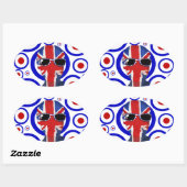 Modhead Retro 60er Kunst Oval Stickers (Blatt)