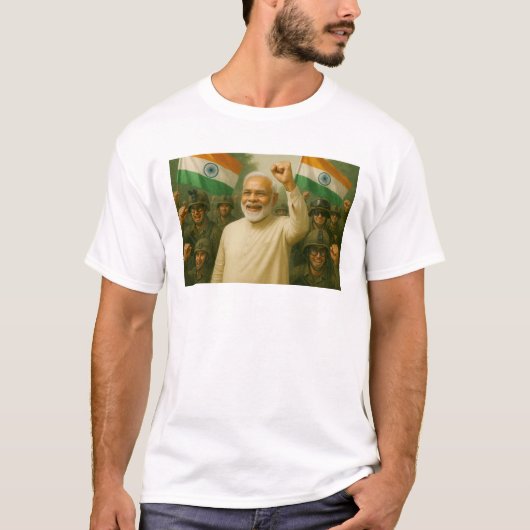 Modi führt Indien mit Stärke T-Shirt (Vorderseite)