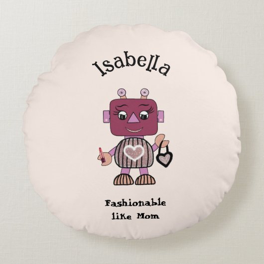 Modifizierter Roboter Rundes Kissen (Vorderseite)