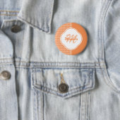 Modifiziertes Orange Hahnentrittmuster Monogramm u Button (Beispiel)