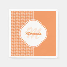 Modifiziertes Orange Hahnentrittmuster Monogramm u