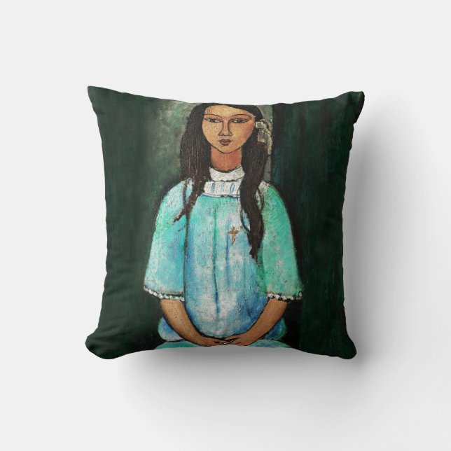 Modigliani Alice Vintag Fine Art Malerei Kissen (Vorderseite)