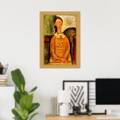 Modigliani - Ein Mädchen in einem gelben Kleid Poster (Heimbüro)