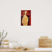 Modigliani Frau mit Fan Modern Art Print Poster (Küche)
