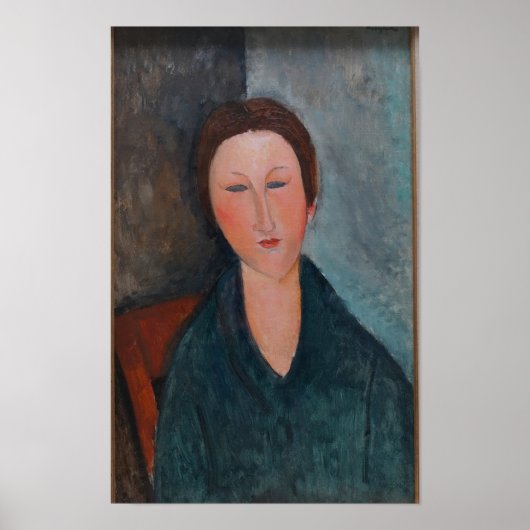 Modigliani Frau mit geschlossener Augen Kunst Prin Poster (Vorne)