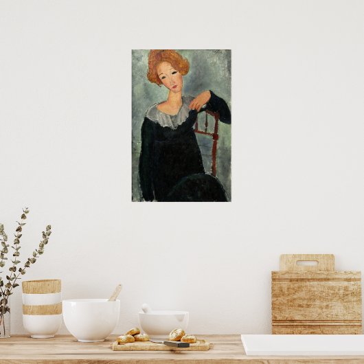 Modigliani - Frau mit Rotem Haar 1917 Poster (Küche)
