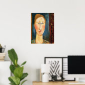 Modigliani - Frauenkopf mit rotem Haar Poster (Heimbüro)