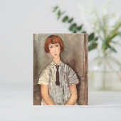 Modigliani Girl with Blouse Postkarte (Stehend Vorderseite)