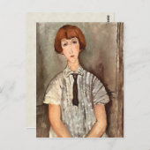 Modigliani Girl with Blouse Postkarte (Vorne/Hinten)