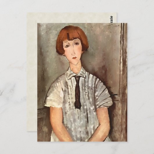 Modigliani Girl with Blouse Postkarte (Vorne/Hinten)